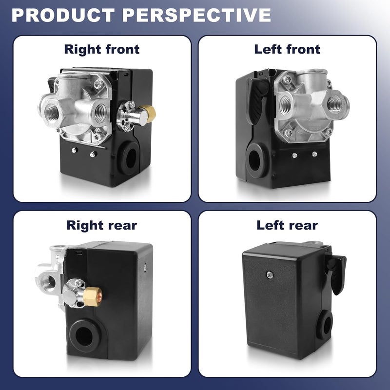uhzz 23474570 Pressure Switch Two Stage Compressor - for Ingersoll-Rand Air Compressor Pressure Switch 2340, 2475, 2545, 7100 W/Unloader and On/Off - Image 4
